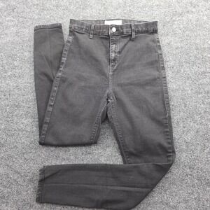 Topshop Joni Jeans High Waisted Skinny Distressed Knee Black W30 L30 Womens Deni